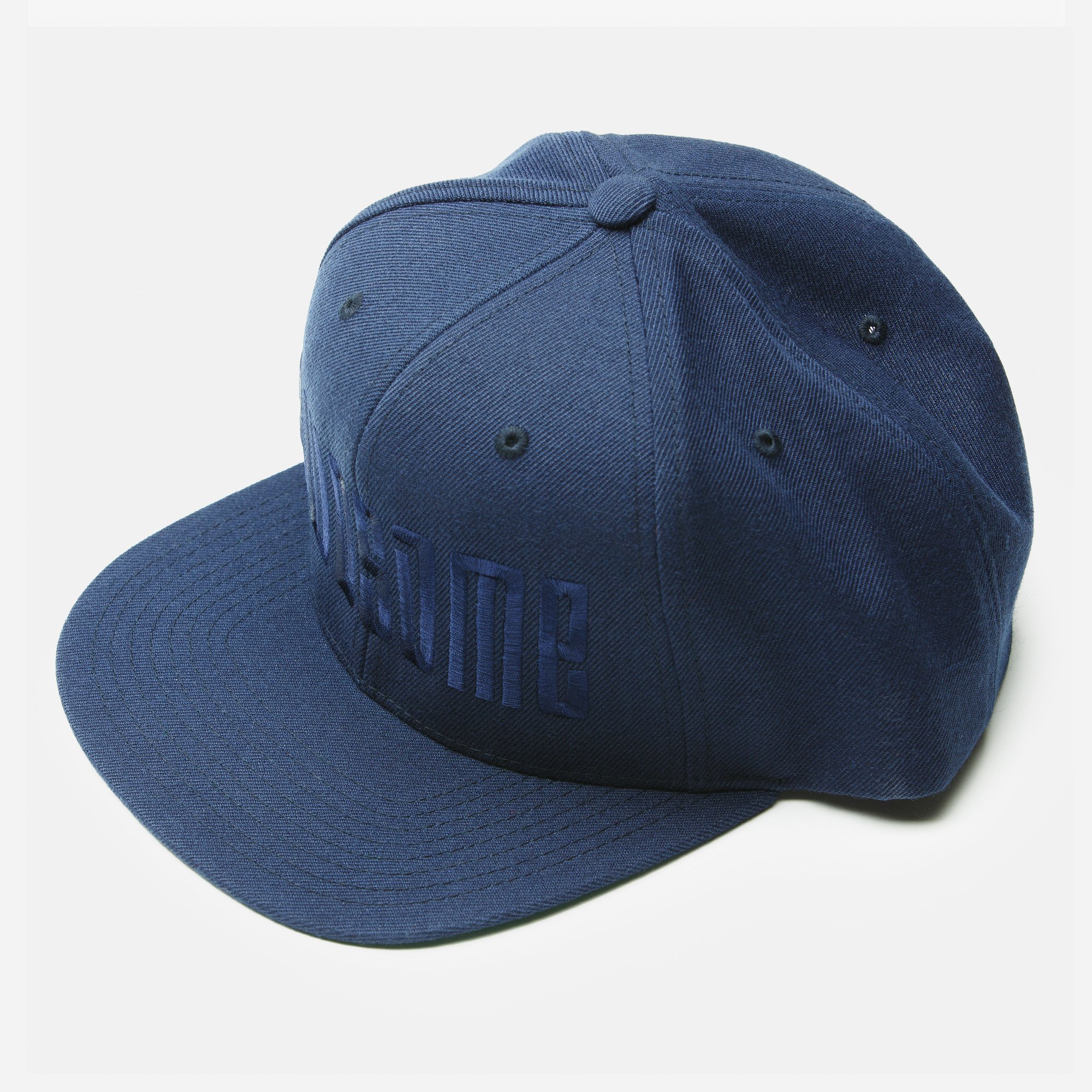 Logo Embroidery Snapback Cap - Blue / Blue